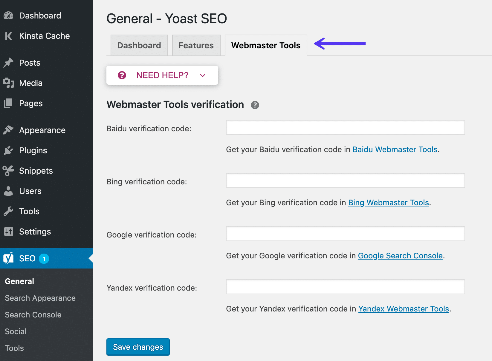 yoast setup