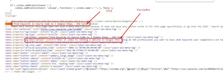 find seo keywords in source code for free