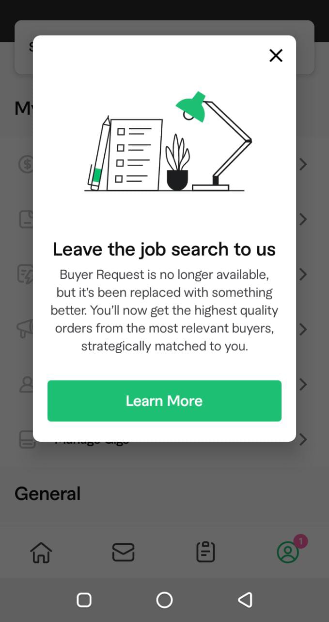 Fiverr Buyer request is no longer available