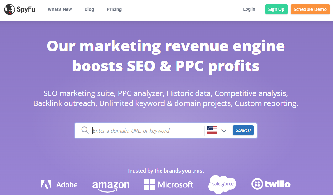 find competitors keywords in spyfu