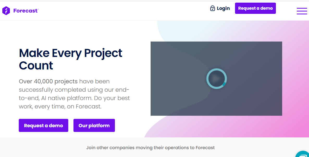 Forecast project management tool