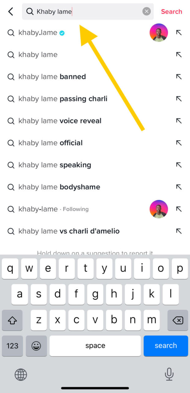 TikTok search TikTok search